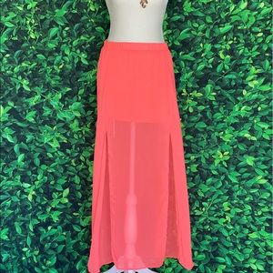🌹Express Bright Pink Maxi Skirt with Slits